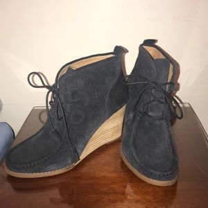 Lucky brand Black Suede Heel Moccasin Boot